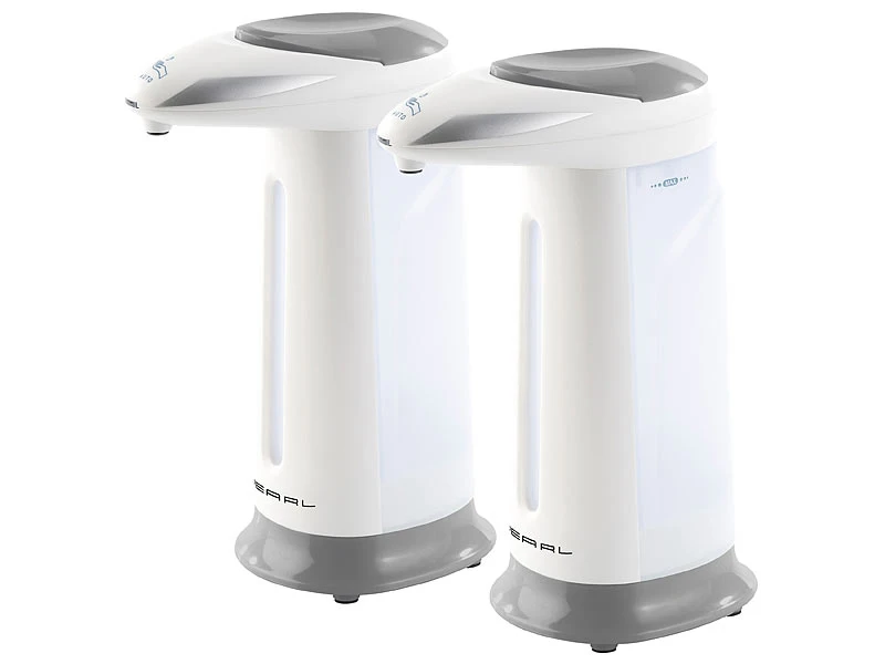 PEARL Handsensor Seifenspender:2er-Set Automatische Seifenspender Mit Bewegungssensor, Grau 3 PEARL Handsensor Seifenspender:2er-Set Automatische Seifenspender Mit Bewegungssensor, Grau – Bild 3