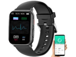 Newgen Medicals Fitnessuhr:Fitness-Smartwatch Mit EKG-, Blutdruck-, SpO2-Anzeige, Bluetooth, IP68 -Newgen medicals Shop zx5291 27 1