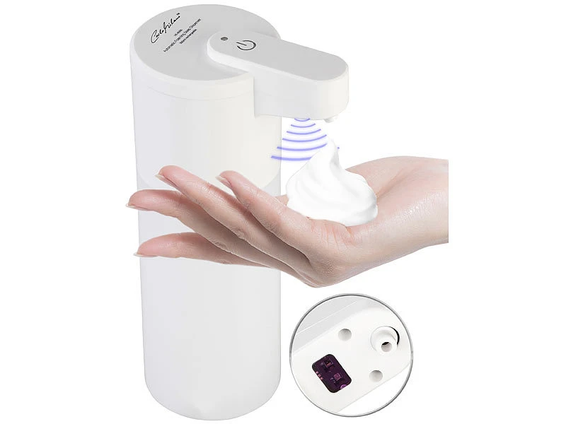 Carlo Milano Batterie-Seifenspender:2er Set Autom. Akku-Schaum-Seifenspender, IR-Sensor, 5 Stufen, 500 Ml 6 Carlo Milano Batterie-Seifenspender:2er Set Autom. Akku-Schaum-Seifenspender, IR-Sensor, 5 Stufen, 500 Ml – Bild 6