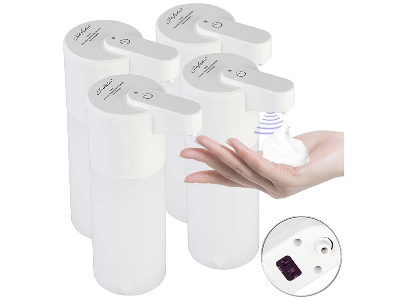 Carlo Milano Seifenspender Kontaktlos:4er Set Autom. Akku-Schaum-Seifenspender, IR-Sensor, 5 Stufen, 500 Ml 1 Carlo Milano Seifenspender Kontaktlos:4er Set Autom. Akku-Schaum-Seifenspender, IR-Sensor, 5 Stufen, 500 Ml
