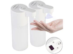 Carlo Milano Automatic Seifenspender:2er Set Autom. Akku-Spray-Desinfektionsmittelspender, IR-Sensor,500 Ml