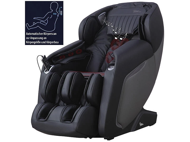 Newgen Medicals TV-Massagesessel:Luxus-Ganzkörper-Massagesessel Mit IR-Wärme, Bluetooth, Schwarz 2 Newgen Medicals TV-Massagesessel:Luxus-Ganzkörper-Massagesessel Mit IR-Wärme, Bluetooth, Schwarz – Bild 2