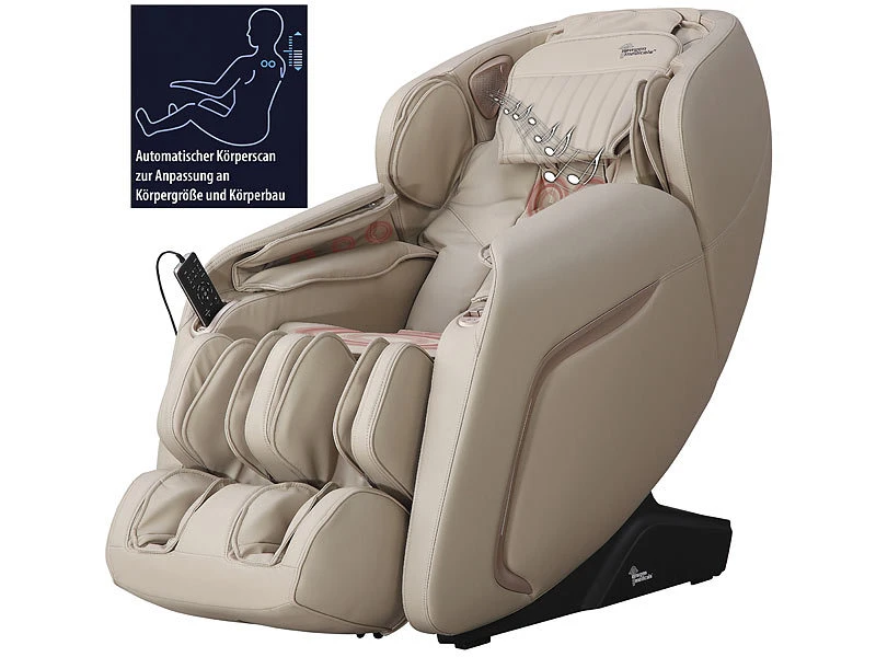 Newgen Medicals Ganzkörper Massage:Luxus-Ganzkörper-Massagesessel Mit IR-Wärme, Bluetooth, Beige 2 Newgen Medicals Ganzkörper Massage:Luxus-Ganzkörper-Massagesessel Mit IR-Wärme, Bluetooth, Beige – Bild 2