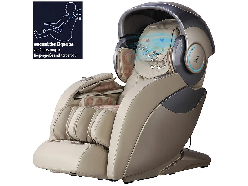 Newgen Medicals Massage Ganzkörper:Luxus-Ganzkörper-Massagesessel Mit Space-Cover, Bluetooth, App, Beige 2 Newgen Medicals Massage Ganzkörper:Luxus-Ganzkörper-Massagesessel Mit Space-Cover, Bluetooth, App, Beige – Bild 2