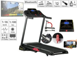 Newgen Medicals Laufband Fitness:Profi-Laufband Mit Bluetooth & App, XXL-Lauffläche, 16 Km/h, 1.100 W