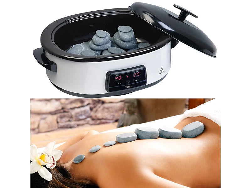 Newgen Medicals Hot Massage:Hot-Stone-Set Mit Digitaler Steuerung, 23 Steinen & Abschalt-Automatik 2 Newgen Medicals Hot Massage:Hot-Stone-Set Mit Digitaler Steuerung, 23 Steinen & Abschalt-Automatik – Bild 2