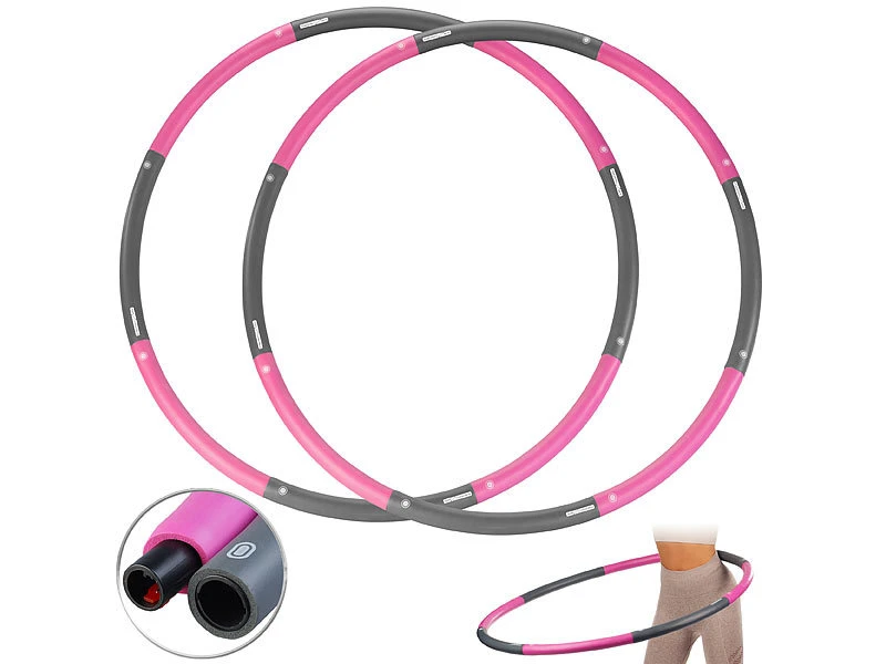 PEARL Sports Massage-Hula-Hoops:2er-Set Hula-Hoop-Reifen, Schaumstoff-Ummantelung, Bis 1,8kg, Ø 98cm 1 PEARL Sports Massage-Hula-Hoops:2er-Set Hula-Hoop-Reifen, Schaumstoff-Ummantelung, Bis 1,8kg, Ø 98cm